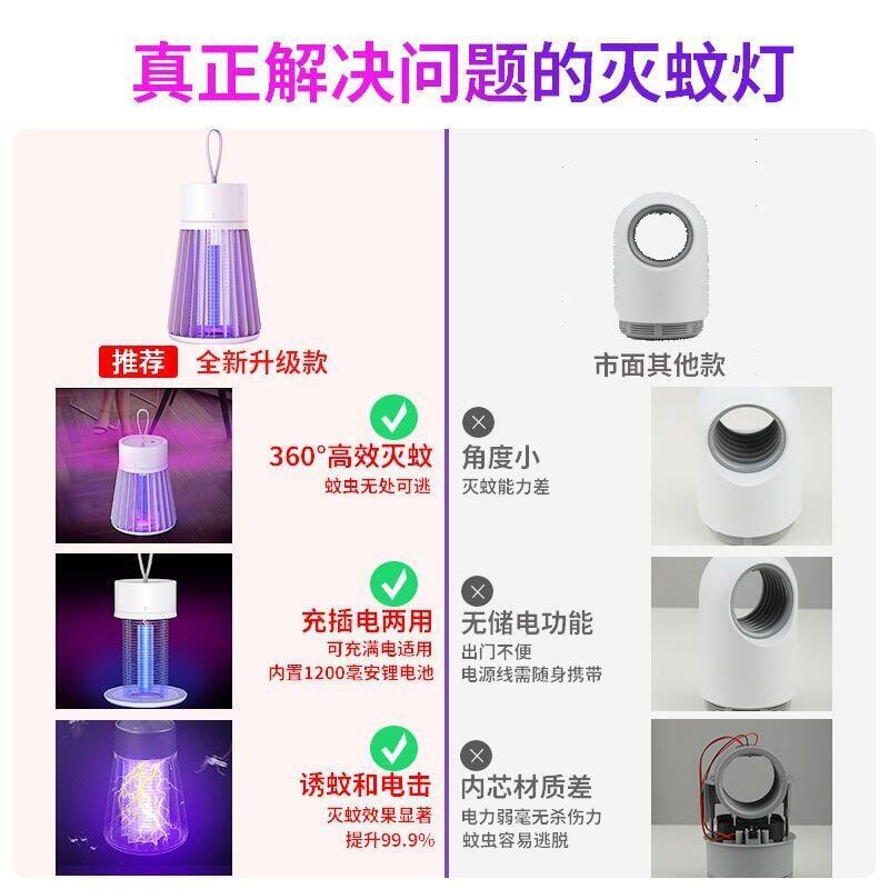 【優選百貨】【捕蚊燈】新款滅蚊燈 充電擊家用戶外室內餐廳飯店嬰幼兒孕婦防驅蚊神器