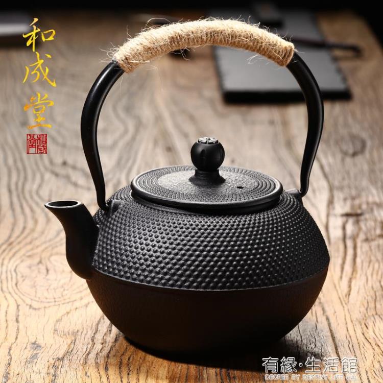 茶壺 和成堂 鑄鐵壺無涂層 鐵茶壺日本南部生鐵壺茶具燒水煮茶老鐵壺 樂樂百貨