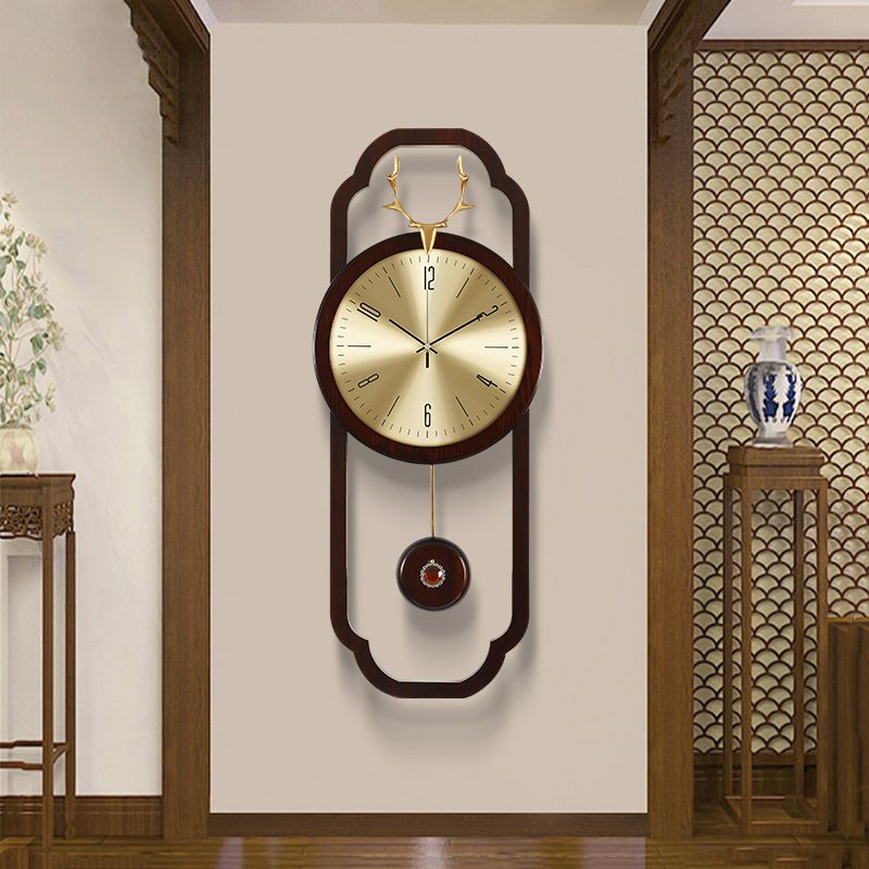 掛鐘 時鐘 客廳時鐘 新中式輕奢古典掛鐘客廳家用時尚墻上時鐘中國風掛墻現代簡約鐘表