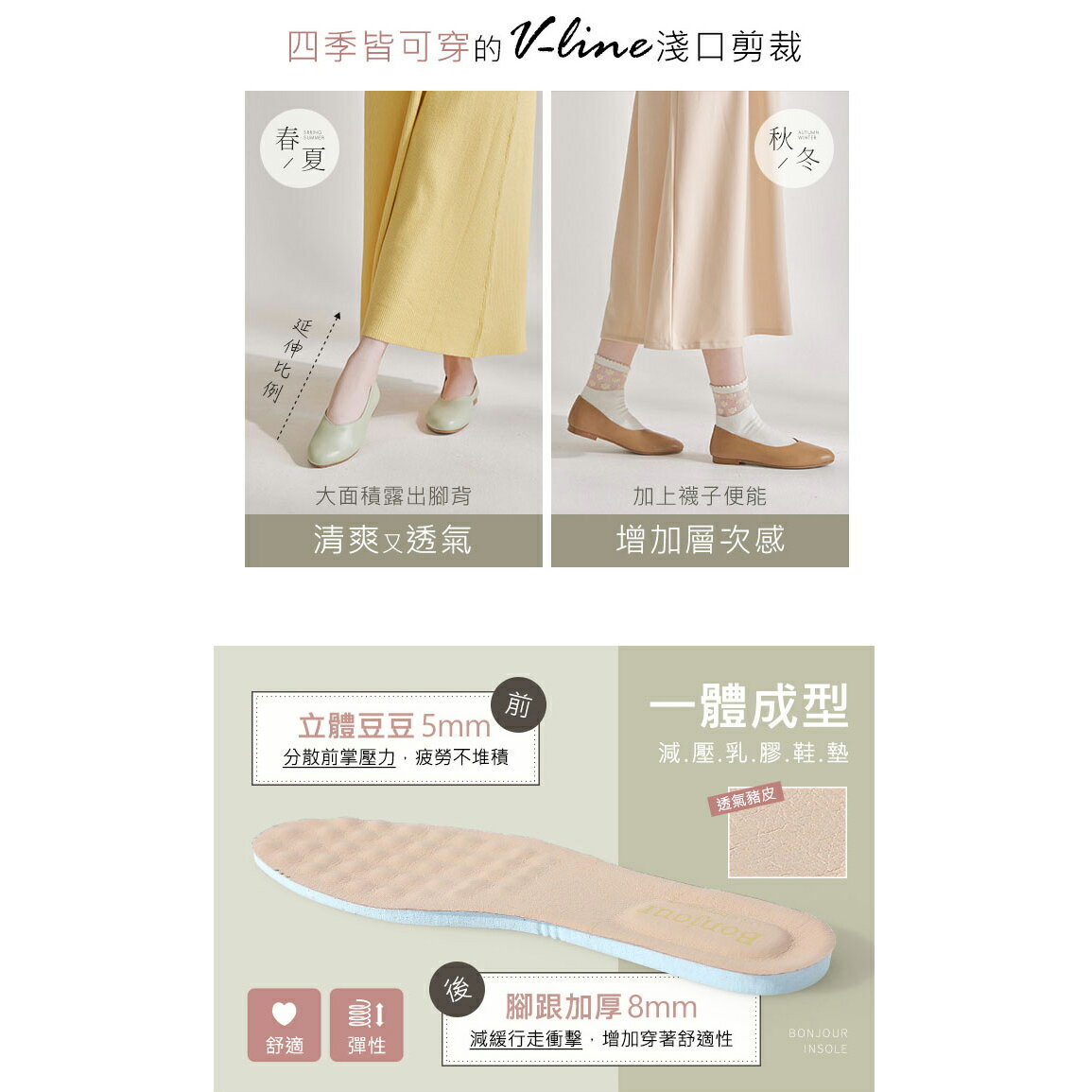 BONJOUR☆MIT全真皮零著感平底便鞋skin shoes【ZB0501】8色 2