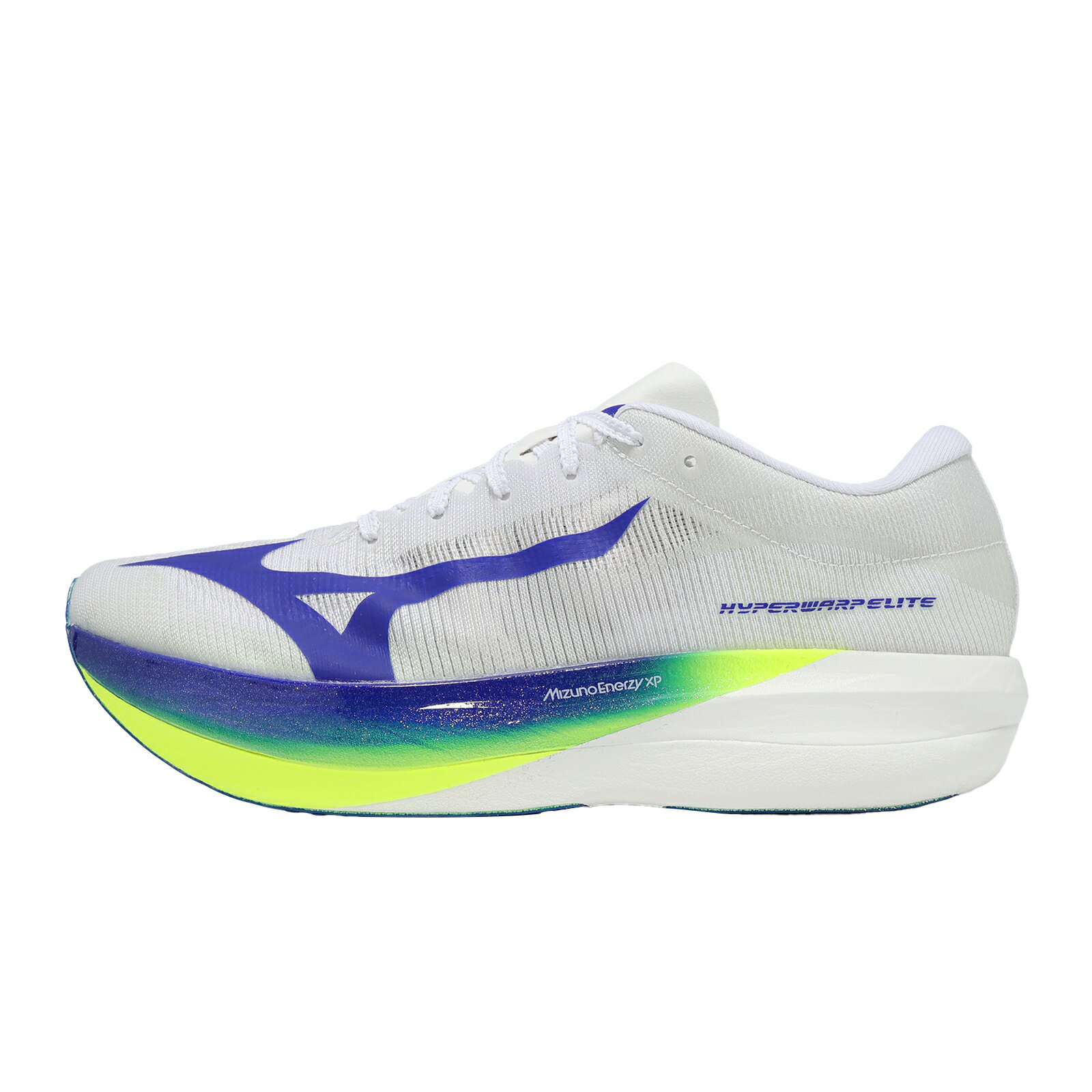 Mizuno 美津濃 競速跑鞋 Hyperwarp Elite 男鞋 白 藍 輕量 碳板 緩震 美津濃