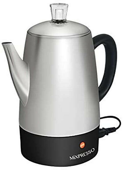 Mixpresso【美國代購】滲透式電咖啡壺 不鏽鋼咖啡壺 自動保暖10杯