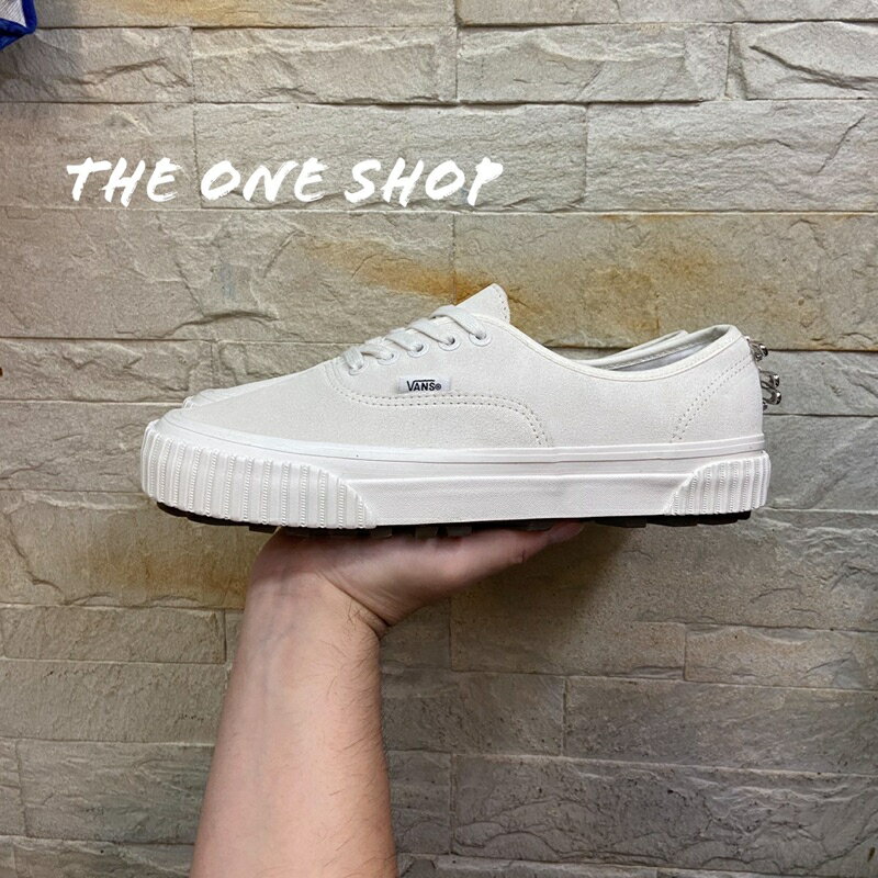 TheOneShop VANS Authentic Style 44 白色 牛奶白 別針 厚底 麂皮