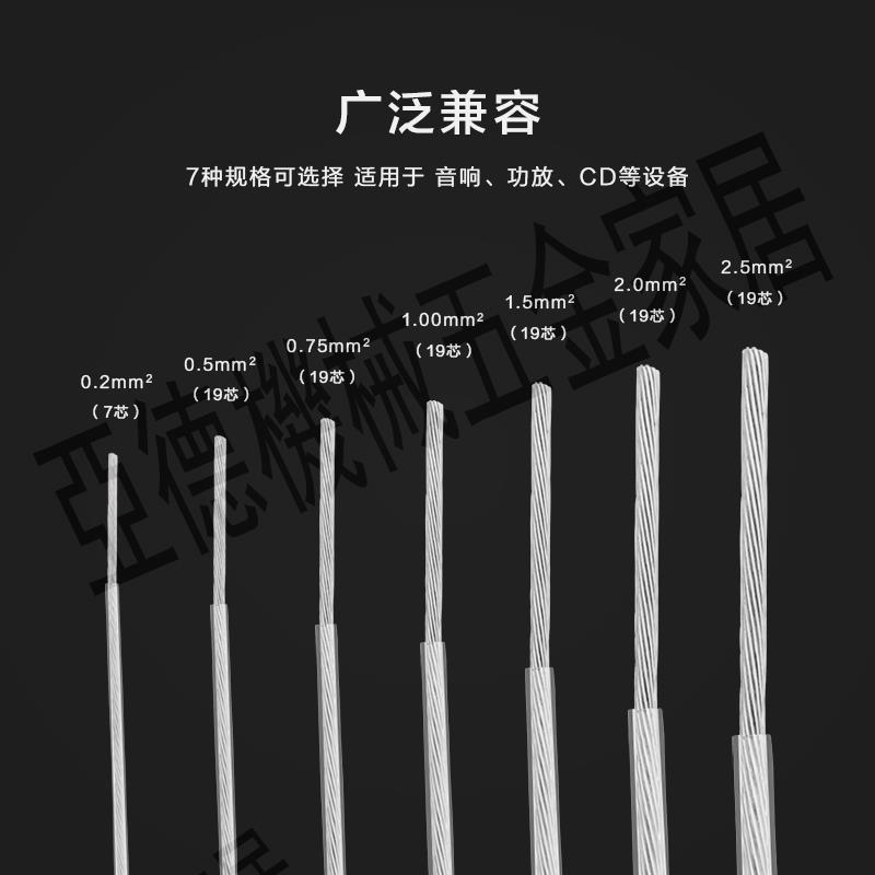 楊陽YYAUDIO 單晶銅鍍銀音響喇叭線機內線音訊訊號DIY耳機升級線【亞德機械五金家居】