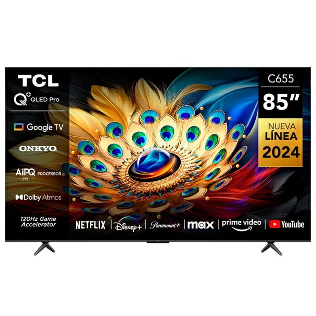 領券現折 TCL 85型 4K QLED PRO Google TV 量子智慧連網液晶顯示器 85C655 PRO-含基本安裝 樓層費跨區費另計
