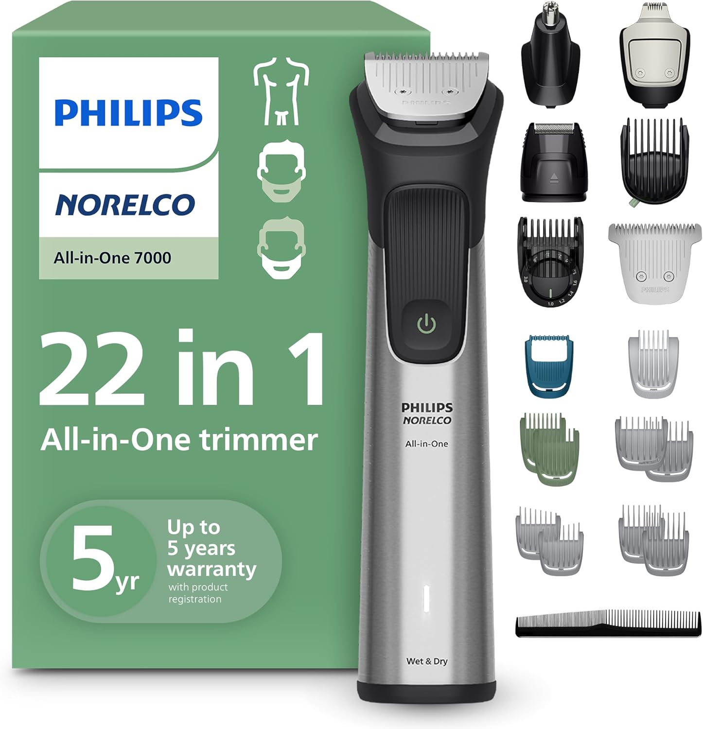 [6美國直購保固1年] Philips Norelco MG7975 多功能修容造型器 All-in-One 7000 需自備5V-1A USB電源 TC1