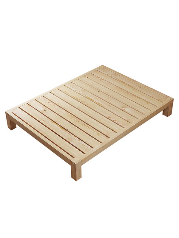 實木床 現代簡約實木雙人床無床頭榻榻米旅店專用床架出租房經濟型單人床
