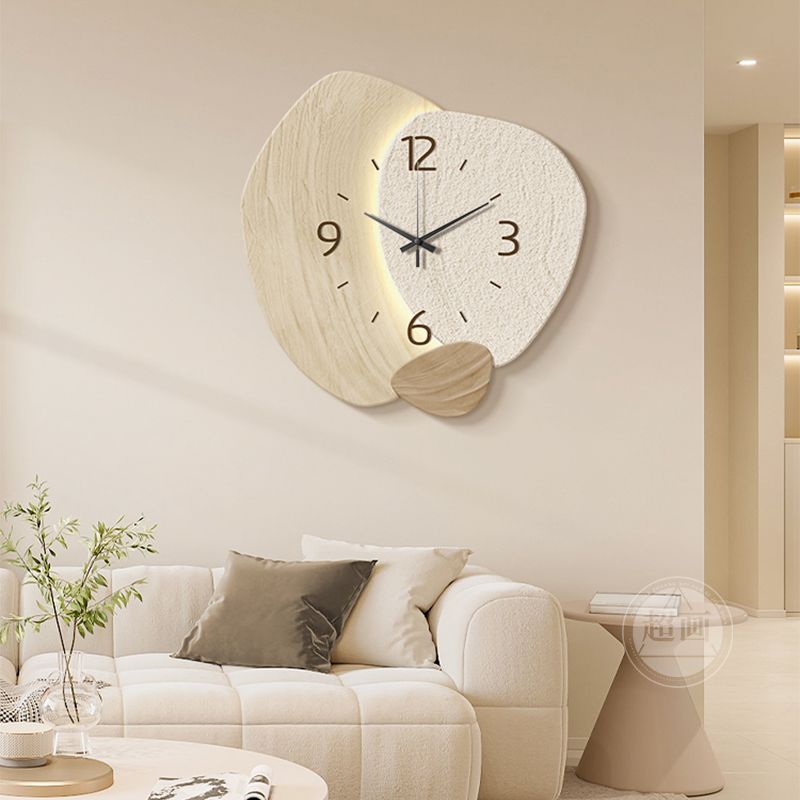 奶油風鐘表掛墻客廳裝飾畫高級感掛鐘石來運轉餐廳創意時鐘掛畫