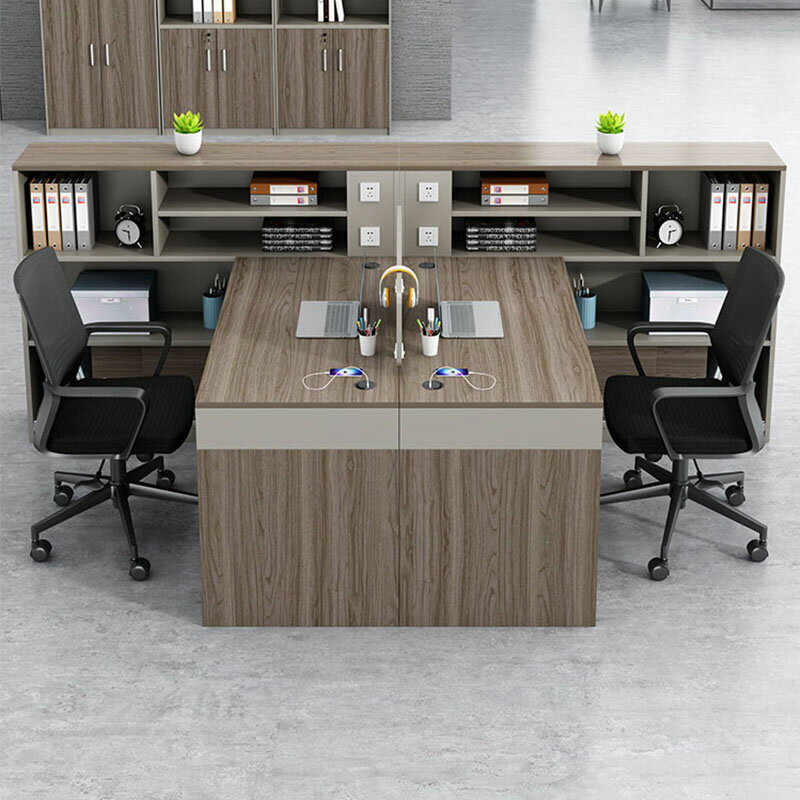 職員辦公桌椅組合簡約現代辦公室T型雙人面對面員工桌卡座財務桌