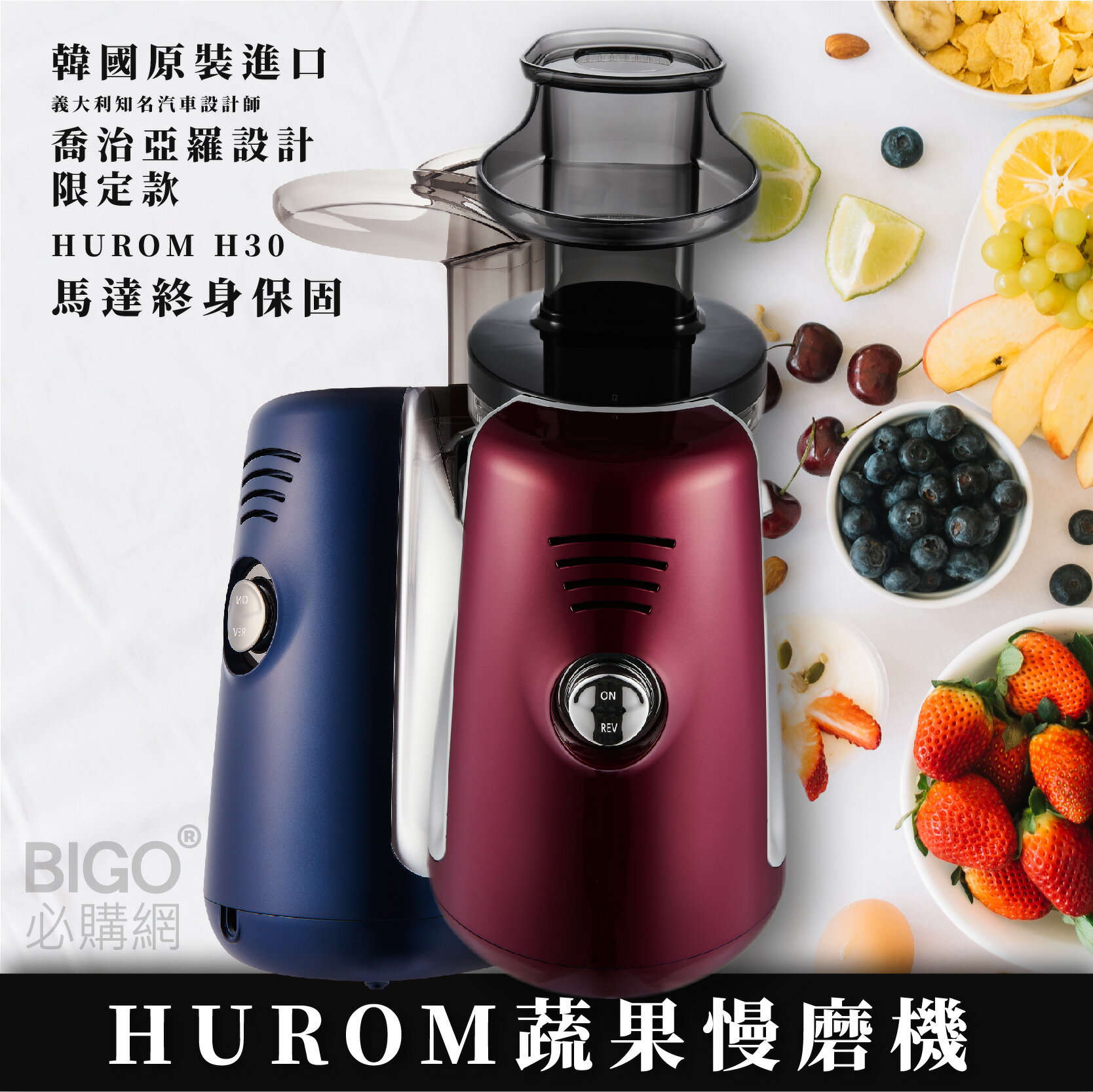 【李英愛代言】HUROM 蔬果慢磨機 喬治亞羅設計 韓國原裝 料理機 果汁機 冰淇淋機 原汁呈現