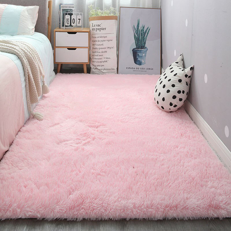 ❀❀加厚地毯滿鋪臥室床邊少女心茶幾毯客廳大塊毛絨可愛粉色地墊ins