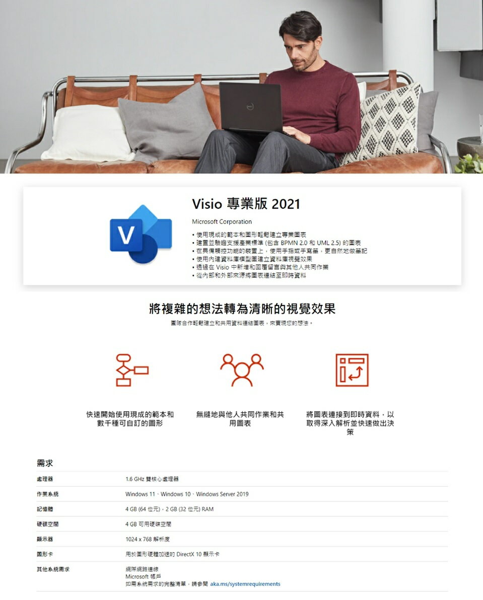 軟 MS Visio 2021 專業版