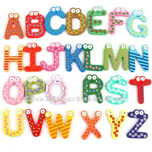 兒童早教玩具-創意木質英文字母磁貼 磁鐵 冰箱貼 26個裝