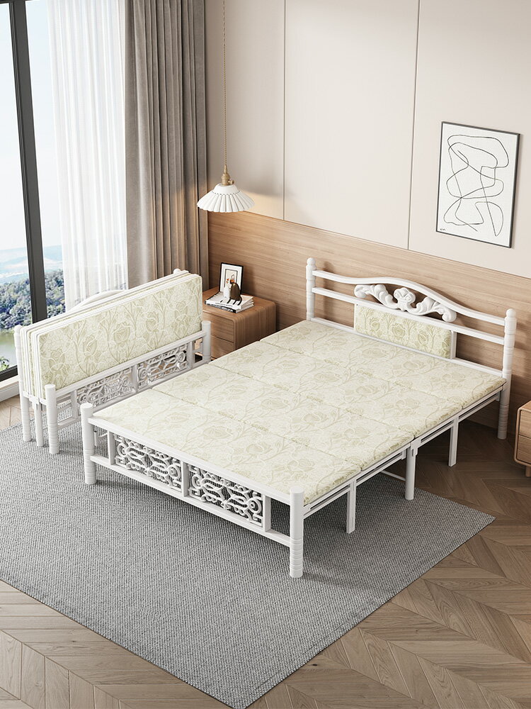 加固折疊床午休床木板床簡易單人雙人床鐵床家用經濟型1.2米1.5米