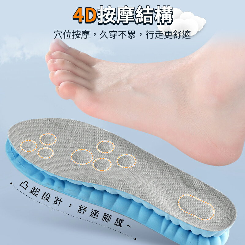 冰感透氣雲朵鞋墊 4D運動鞋墊 透氣 冰感透氣 透氣鞋墊 柔軟高彈 吸汗 減壓鞋墊 減壓 鞋墊 輕薄 全通用 氣壓減震 6