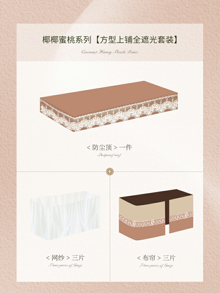 【可打統編 超低價】蒂言美式覆古u型軌道床簾宿舍上下鋪寢室強遮光窗加厚 大學生蚊帳 0