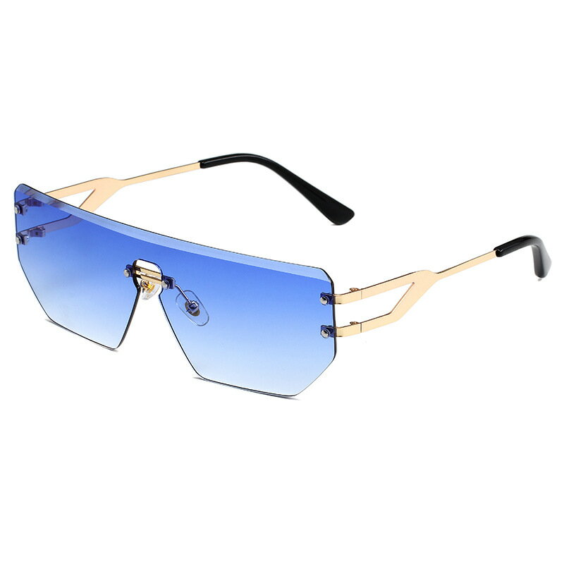 2024新款歐美無框金屬墨鏡女潮時尚網紅墨鏡女街拍sunglasses
