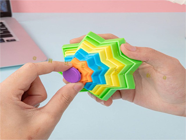 3D打印疊疊塔 3d百變打印蘿蔔塔 聖誕禮物 小獎品 羅卜布羅伯他塔 3D打印蘿卜塔 指尖陀螺 百變立體變形減壓 彩虹 4