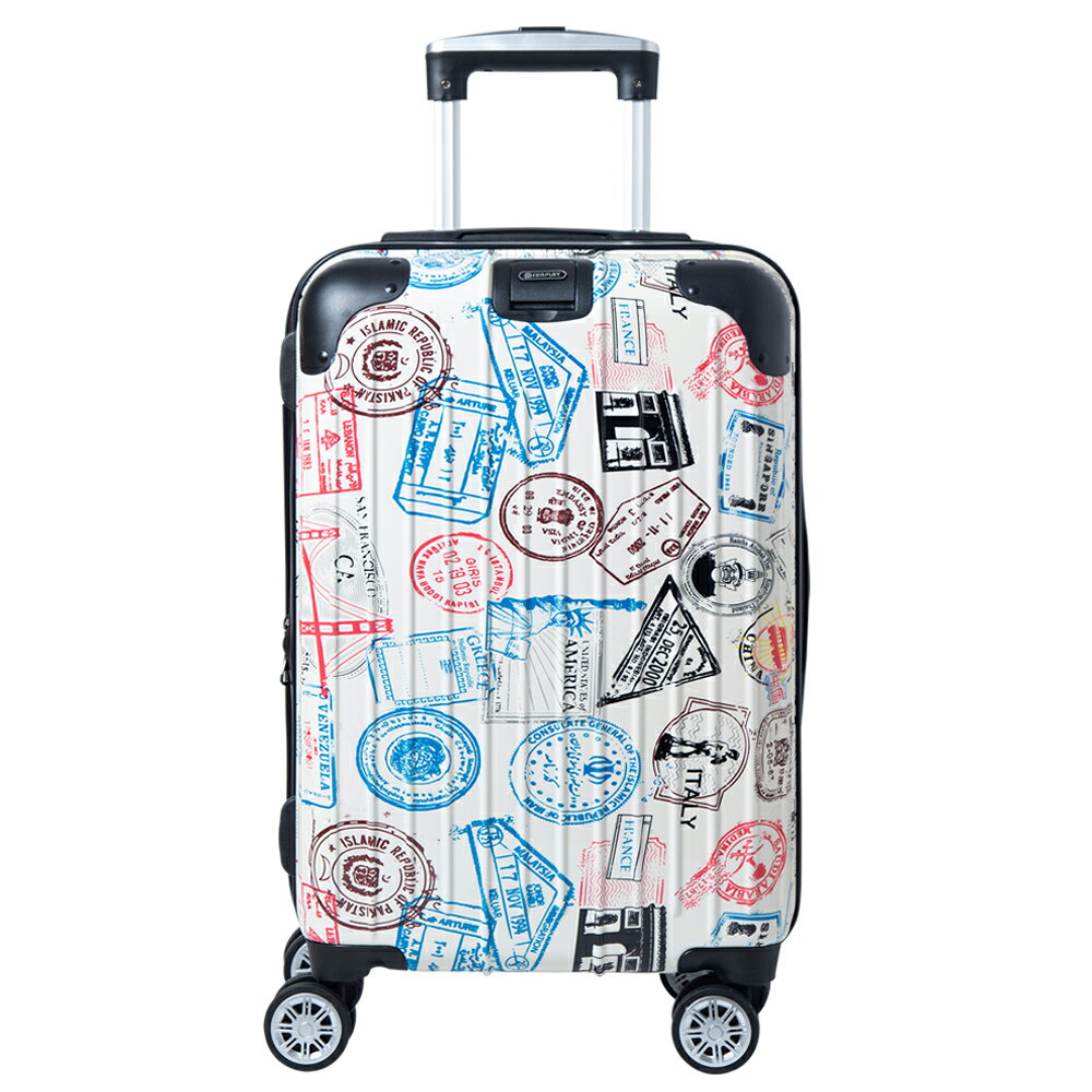 【ALLDMA 鷗德馬】20吋登機箱、郵戳箱、大理石紋、防爆拉鏈、TSA海關鎖、掛包扣、飛機輪、耐摔耐刮、可加大、多色可選 0