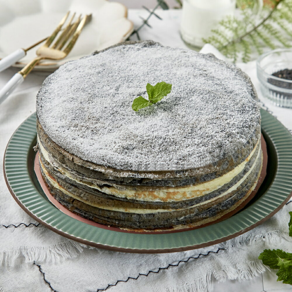 6寸法式手工現作芝麻千層派 / Sesame Mille-Crêpe Cake 【奶蛋素】 0