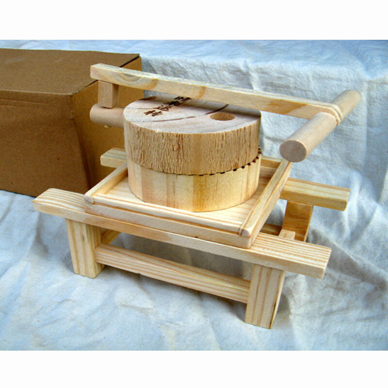 木制工藝品好運磨 木質時來運轉拐磨 兒童玩具祈福擺件小農具模型