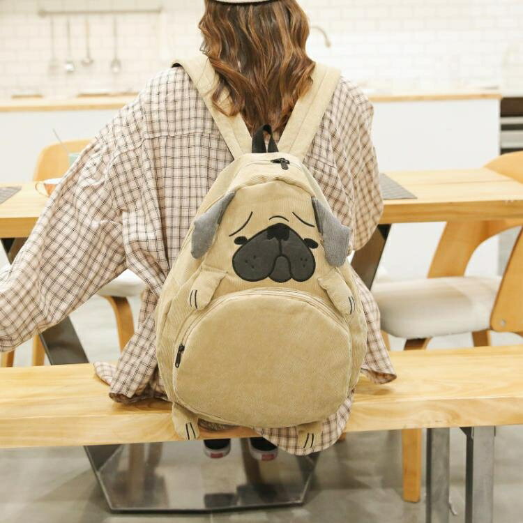 後背包 超火書包女高中大學生可愛森系雙肩包韓國原宿chic燈芯絨背包
