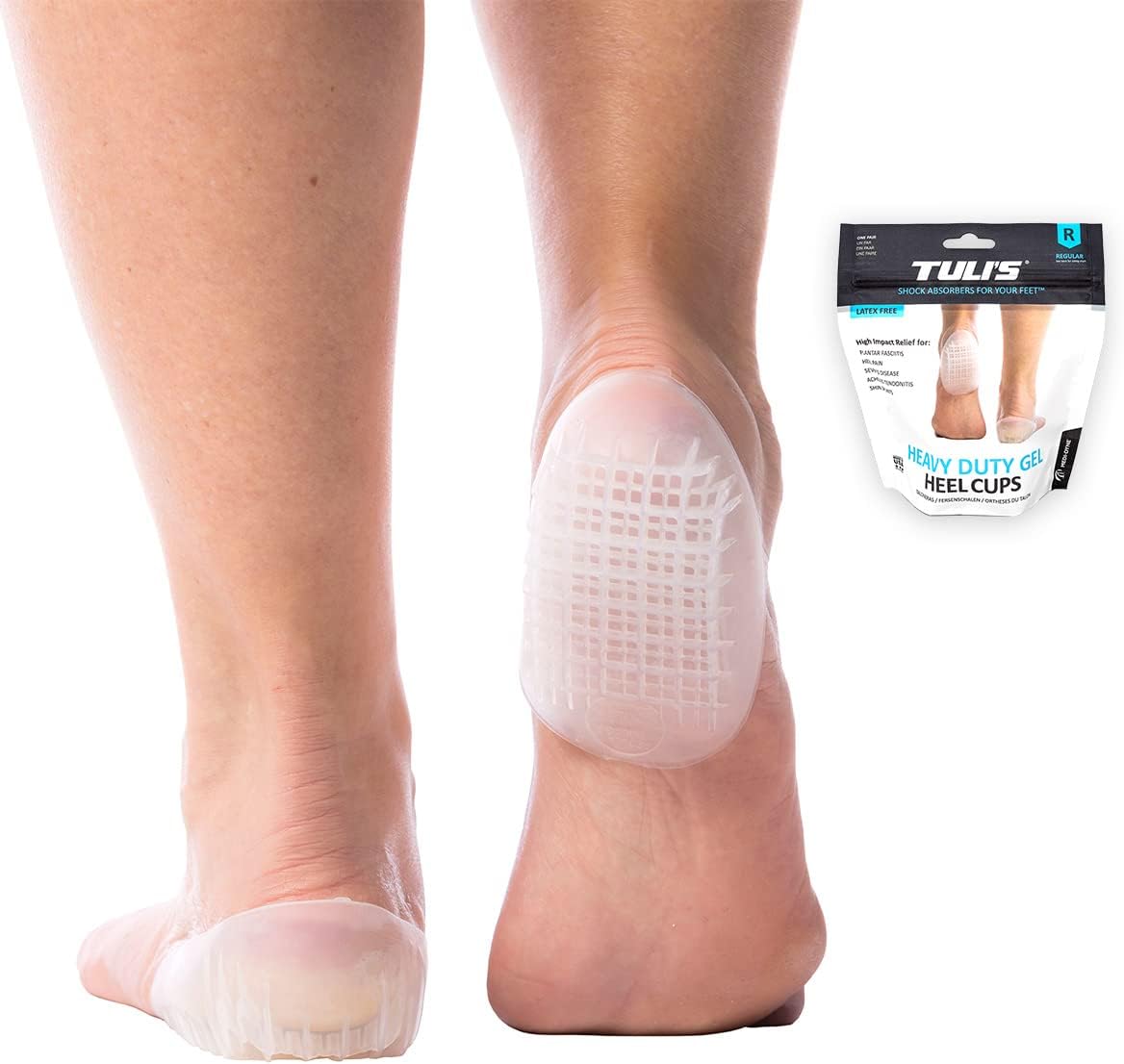 [6美國直購] Tuli's 加強型凝膠足跟墊 鞋跟墊 美國製 Heavy Duty Gel Heel Cups 適久站籃球排球羽球網球登山