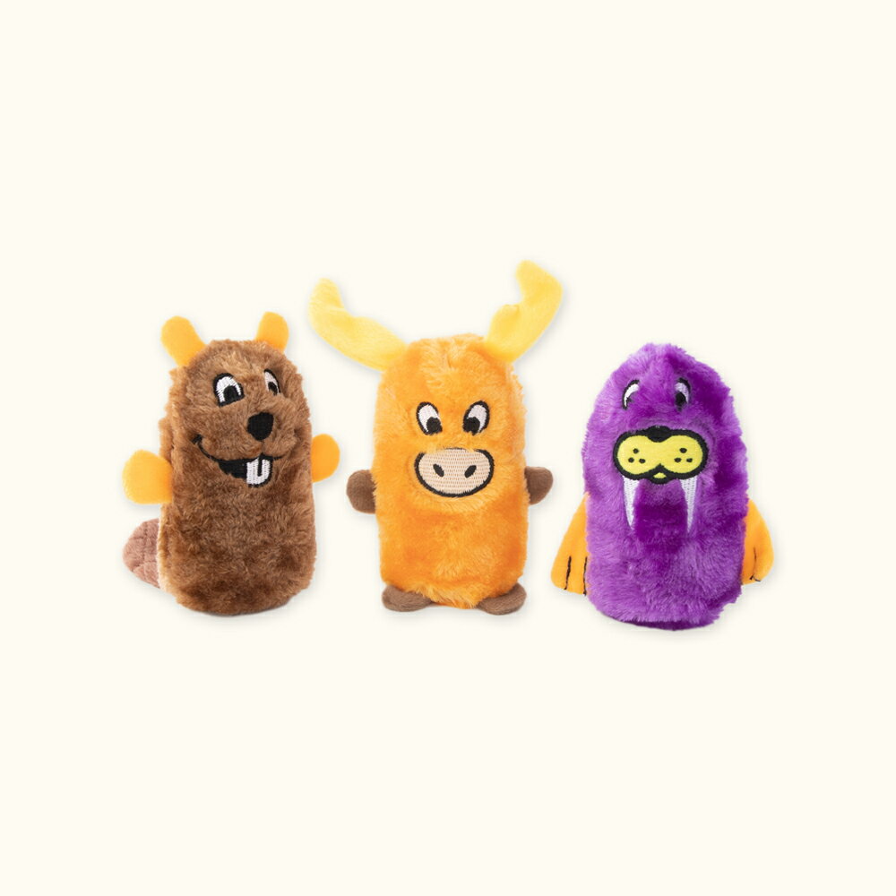 【SofyDOG】ZippyPaws 毛茸茸夥伴-海狸、駝鹿、海象 有聲玩具 互動玩具