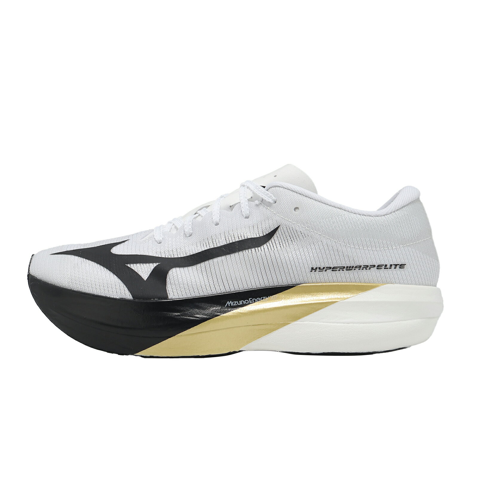 Mizuno 美津濃 競速跑鞋 Hyperwarp Elite 男鞋 白黑金 碳板 ORIGAMI J1GC2673-01