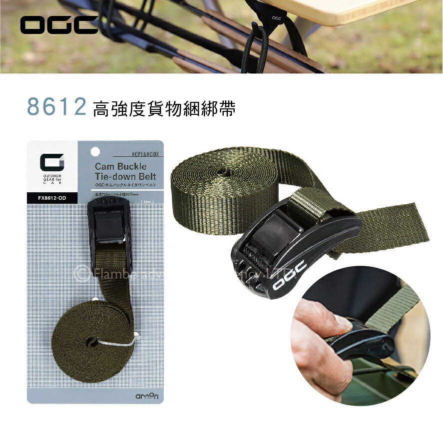 【MRK】日本 OGC No.8612 高強度貨物綑綁帶 露營 汽車收納 固定網 掛勾