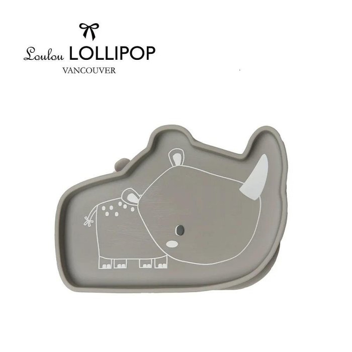 Loulou Lollipop 加拿大動物造型防滑矽膠餐盤(825754017766害羞犀牛) 680元
