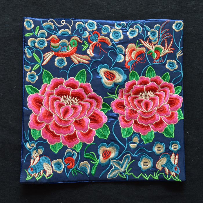 中式民族風繡片牡丹花紅色工藝刺繡鼠標墊電話墊 外事禮品 2