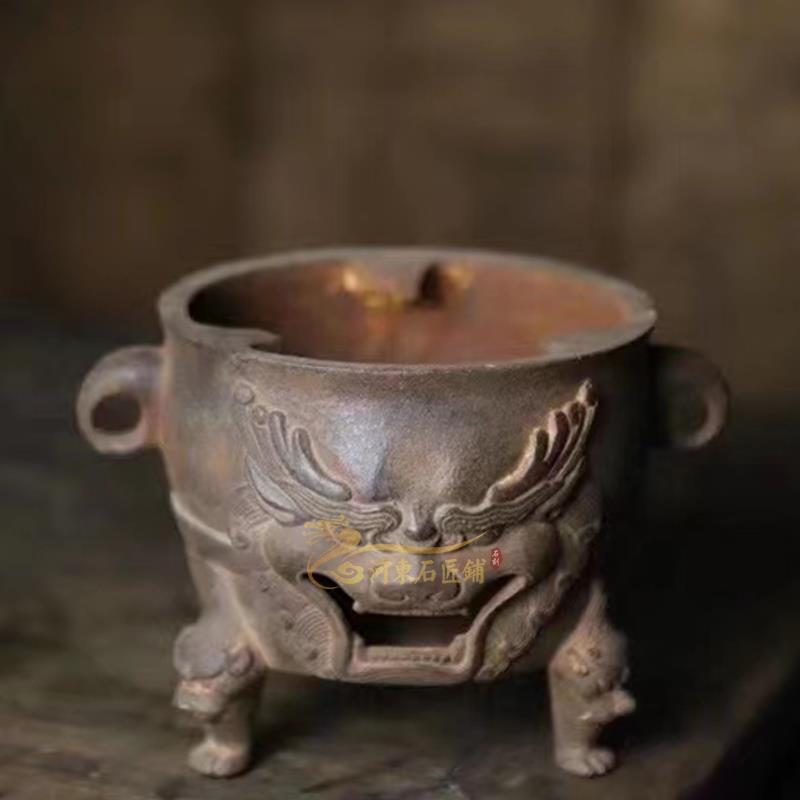 仿古鐵器鐵爐中式獸頭煮茶爐古典空間美學陳設擺件裝飾陳設