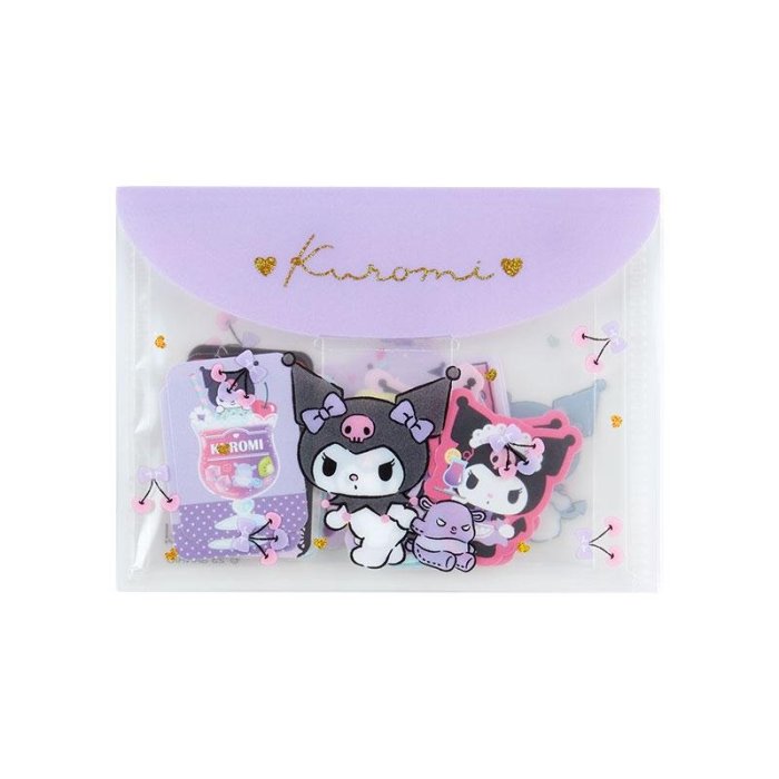 【震撼精品百貨】酷洛米 Kuromi~日本三麗鷗Sanrio 酷洛米造型貼紙祖附收納袋 40枚*40126