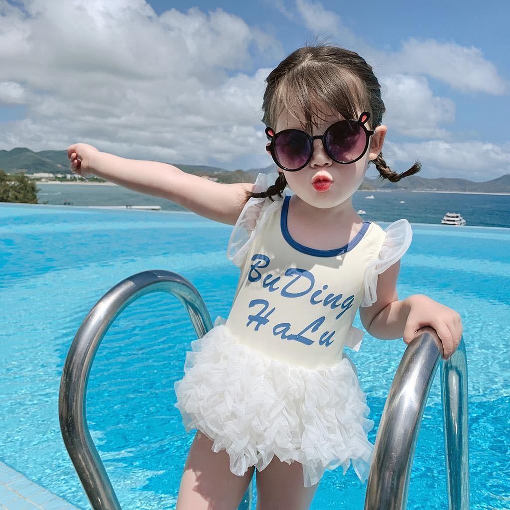 2022夏季兒童泳裝中小童寶寶洋氣泳衣女童連體游泳衣小女孩網紗韓