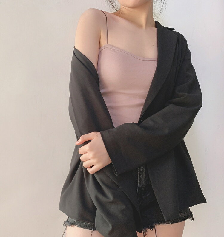 迷人穿搭．性感彈力繩細肩帶外穿內搭內衣小可愛 - shiny藍格子【V3772】 1