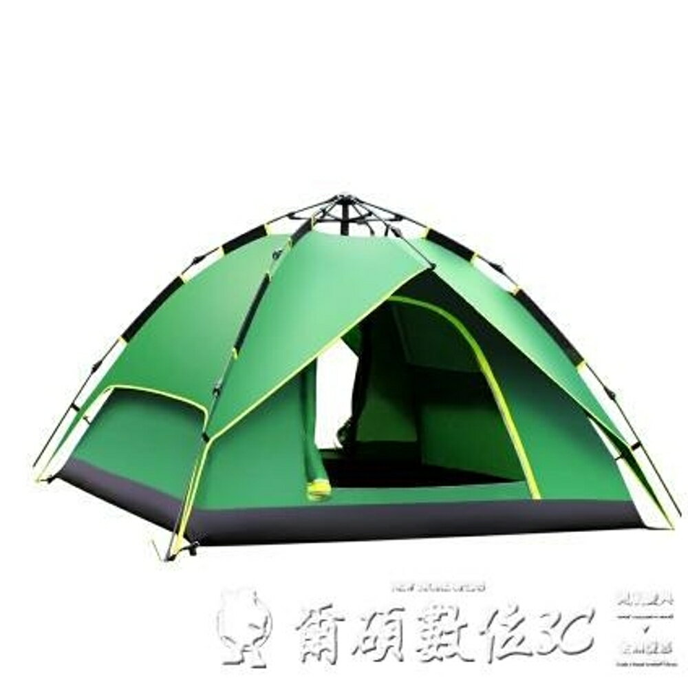 戶外帳篷全自動二室一廳2人雙人露營野營野外加厚防雨套餐LX 可開發票 交換禮物全館免運