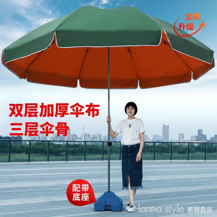 遮陽傘大雨傘太陽傘超大號戶外擺攤大型庭院傘廣告圓傘雨棚折疊【摩可美家】