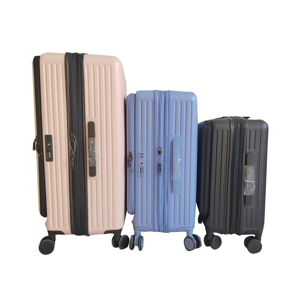 ~雪黛屋~BOTOLON 行李箱前開防爆加大拉鍊PC+ABS海關鎖360度飛機輪W272 1