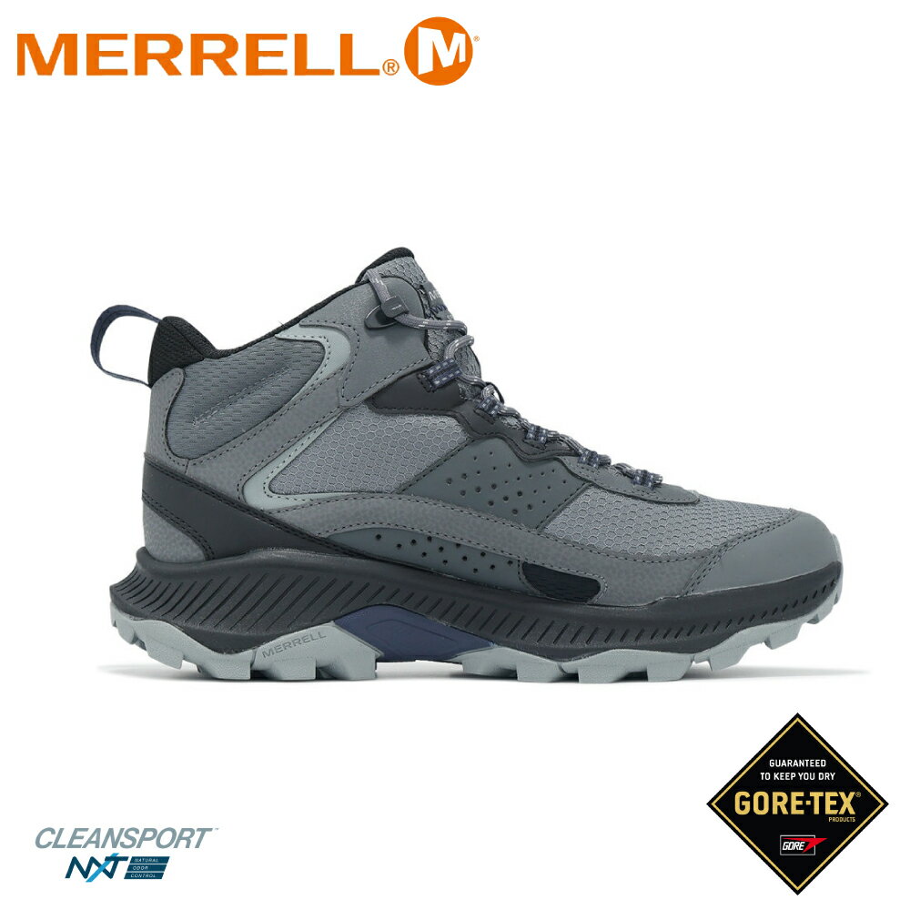 【MERRELL 美國 男 SPEED STRIKE 2 MID GORE-TEX《鐵灰》】ML037821/健走鞋/登山鞋