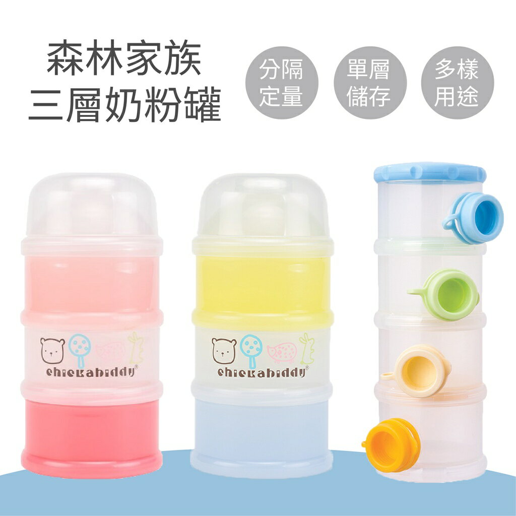 台灣 奇哥 森林家族三層奶粉盒 不沾四層奶粉罐 奶粉罐（兩色可選）