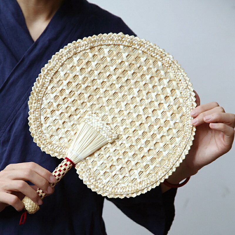 麥秸扇子家用純手工編織老式蒲扇芭蕉團扇草編夏季兒童古典中國風