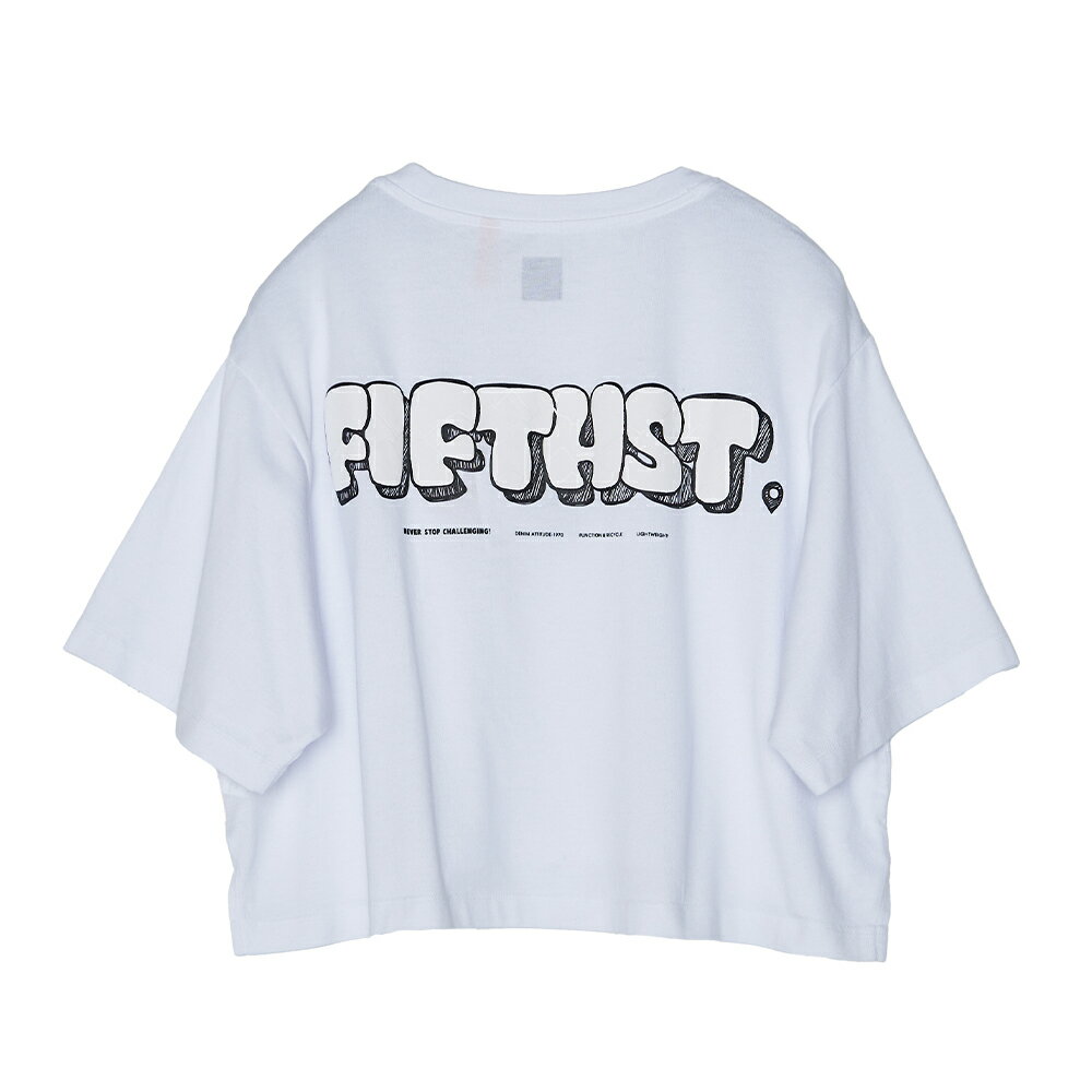 女裝 寬版動物窺腳繡花短袖T恤-白色 (571015) 【5th STREET】【APP下單享4%回饋】 2