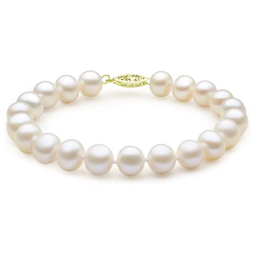 pearl bracelet with gold clasp