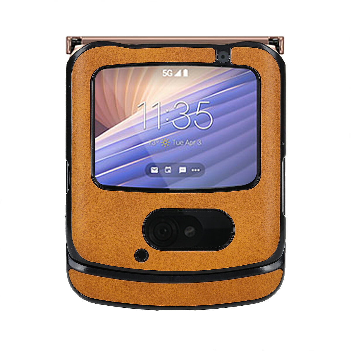 適用摩托羅拉Razr 5G手機殼折疊屏貼皮PU殼MOTO RAZR小牛紋保護套