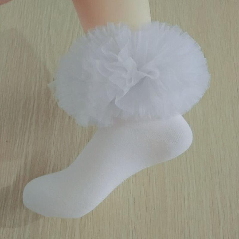 2雙裝女童芭蕾舞舞蹈襪子專業拉丁舞多層蕾絲花邊全棉純棉襪