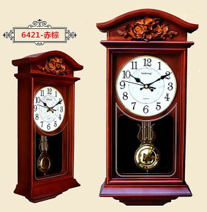 式鐘表掛鐘客廳歐式仿實木創意擺鐘複古大氣時鐘整點報時石鐘C