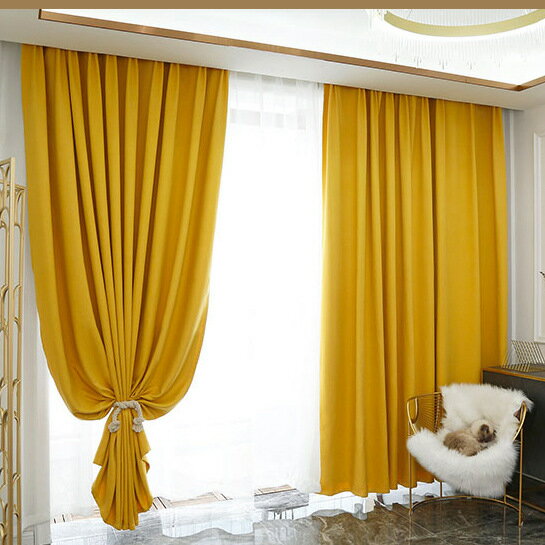 【優選百貨】純色棉麻窗簾公寓酒店高遮光窗簾布精裝樓盤窗簾