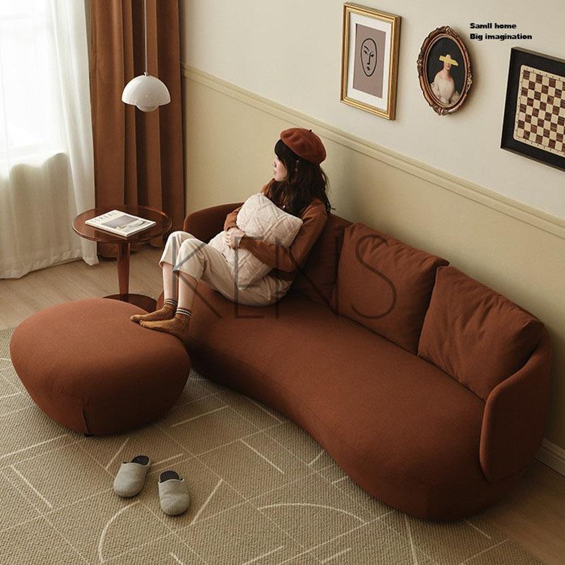 【KENS】沙發 沙發椅 丹麥設計|北歐極簡科技布防水現代客廳輕奢布藝免洗復古直排沙發