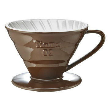 金時代書香咖啡 TIAMO V02陶瓷雙色咖啡濾器組 附滴水盤量匙 2-4人 HG5544BR